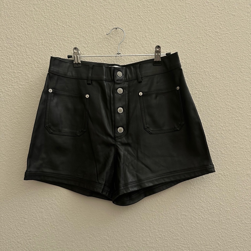 12th Tribe Leather High waisted shorts